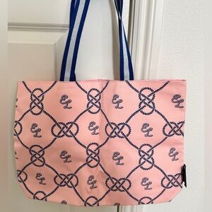 Estee Lauder Pink Reuseable Tote with Navy Accents